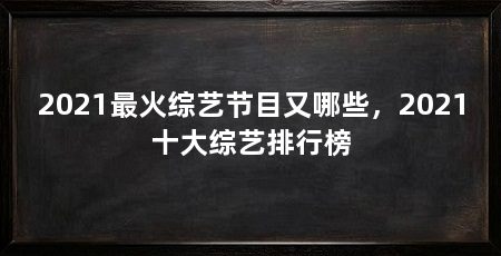 2021最火综艺节目又哪些,2021十大综艺排行榜