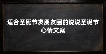 适合圣诞节发朋友圈的说说圣诞节心情文案