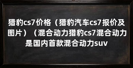 猎豹cs7价格（猎豹汽车cs7报价及图片）（混合动力猎豹cs7混合动力是国内首款混合动力suv