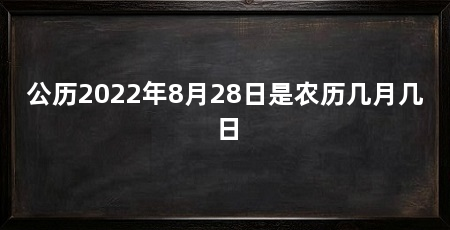 公历2022年8月28日是农历几月几日