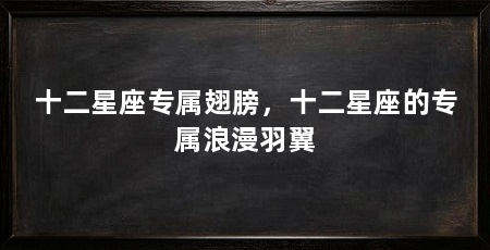 十二星座专属翅膀,十二星座的专属浪漫羽翼
