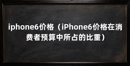 iphone6价格(iPhone6价格在消费者预算中所占的比重)