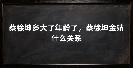 蔡徐坤多大了年龄了，蔡徐坤金靖什么关系