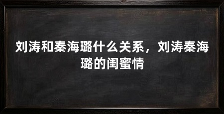 刘涛和秦海璐什么关系，刘涛秦海璐的闺蜜情