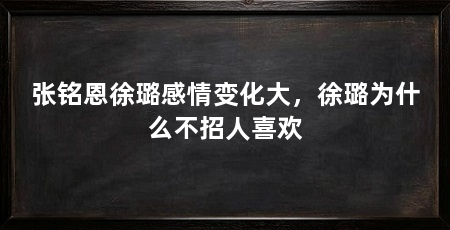 张铭恩徐璐感情变化大,徐璐为什么不招人喜欢