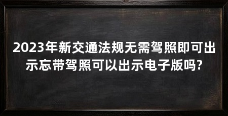 2023年新交通法规无需驾照即可出示忘带驾照可以出示电子版吗?