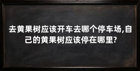 去黄果树应该开车去哪个停车场,自己的黄果树应该停在哪里?