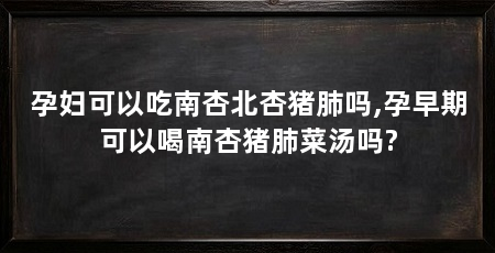 孕妇可以吃南杏北杏猪肺吗,孕早期可以喝南杏猪肺菜汤吗?
