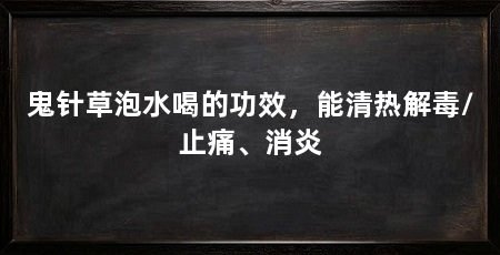 鬼针草泡水喝的功效，能清热解毒/止痛、消炎