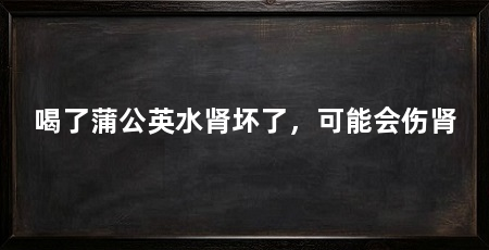 喝了蒲公英水肾坏了,可能会伤肾