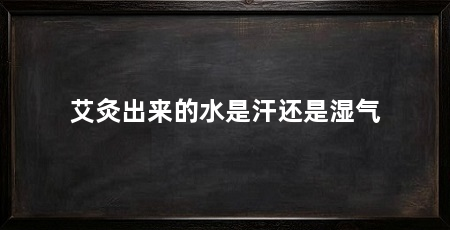 艾灸出来的水是汗还是湿气