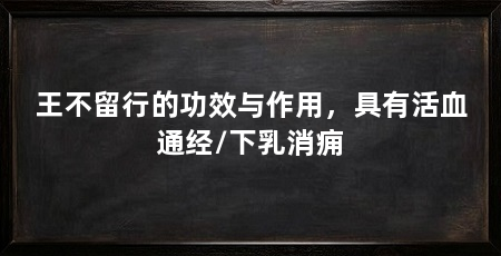 王不留行的功效与作用，具有活血通经/下乳消痈