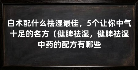 白术配什么祛湿最佳，5个让你中气十足的名方（健脾祛湿，健脾祛湿中药的配方有哪些