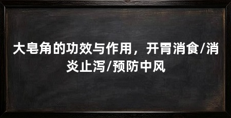 大皂角的功效与作用,开胃消食/消炎止泻/预防中风