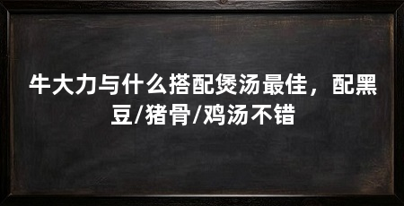 牛大力与什么搭配煲汤最佳，配黑豆/猪骨/鸡汤不错