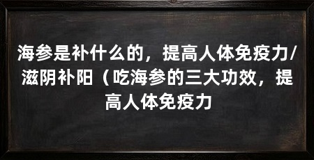 海参是补什么的，提高人体免疫力/滋阴补阳（吃海参的三大功效，提高人体免疫力