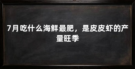 7月吃什么海鲜最肥,是皮皮虾的产量旺季