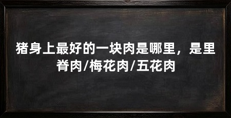 猪身上最好的一块肉是哪里,是里脊肉/梅花肉/五花肉