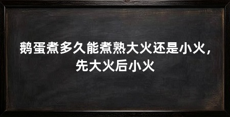 鹅蛋煮多久能煮熟大火还是小火,先大火后小火