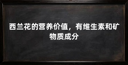 西兰花的营养价值,有维生素和矿物质成分