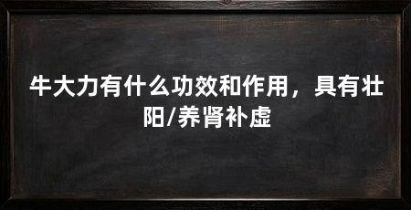 牛大力有什么功效和作用,具有壮阳/养肾补虚