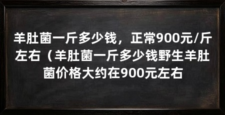 羊肚菌一斤多少钱，正常900元/斤左右（羊肚菌一斤多少钱野生羊肚菌价格大约在900元左右