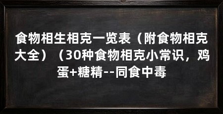 食物相生相克一览表（附食物相克大全）（30种食物相克小常识，鸡蛋+糖精--同食中毒