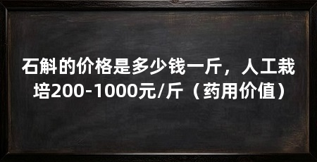 石斛的价格是多少钱一斤,人工栽培200-1000元/斤(药用价值)