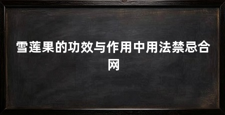 雪莲果的功效与作用中用法禁忌合网