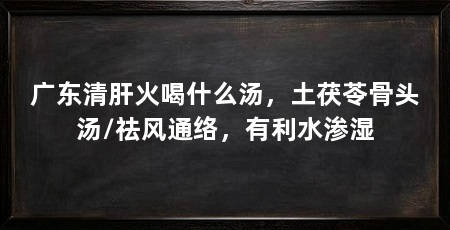 广东清肝火喝什么汤，土茯苓骨头汤/祛风通络，有利水渗湿
