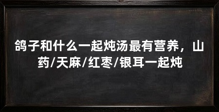 鸽子和什么一起炖汤最有营养，山药/天麻/红枣/银耳一起炖