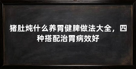 猪肚炖什么养胃健脾做法大全，四种搭配治胃病效好
