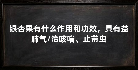 银杏果有什么作用和功效，具有益肺气/治咳喘、止带虫