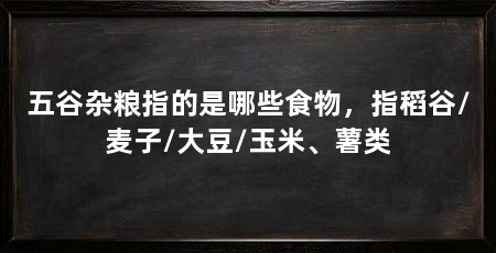 五谷杂粮指的是哪些食物，指稻谷/麦子/大豆/玉米、薯类