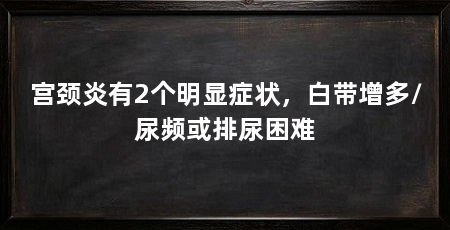 宫颈炎有2个明显症状，白带增多/尿频或排尿困难