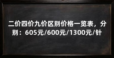 二价四价九价区别价格一览表，分别：605元/600元/1300元/针