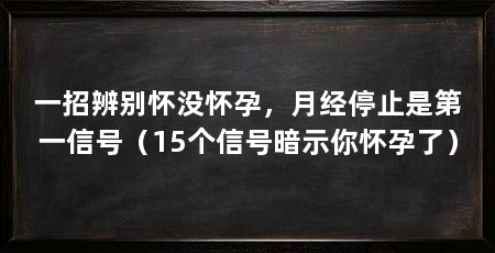 一招辨别怀没怀孕,月经停止是第一信号(15个信号暗示你怀孕了)