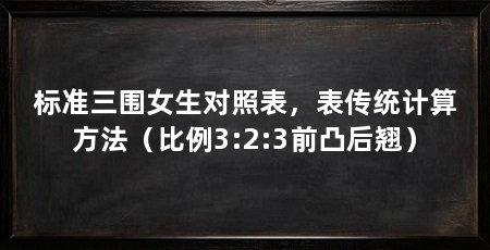 标准三围女生对照表，表传统计算方法（比例3:2:3前凸后翘）