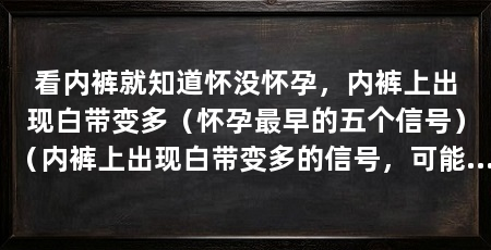 看内裤就知道怀没怀孕,内裤上出现白带变多(怀孕最早的五个信号)(内裤上出现白带变多的信号,可能是怀孕最早的五个信号
