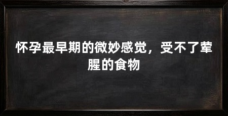 怀孕最早期的微妙感觉,受不了荤腥的食物