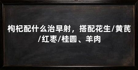 枸杞配什么治早射，搭配花生/黄芪/红枣/桂圆、羊肉