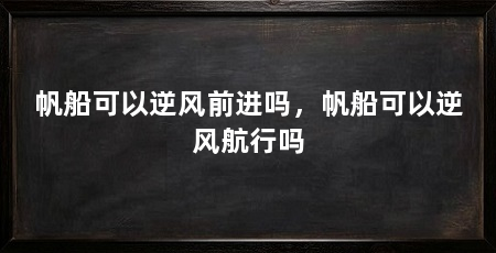 帆船可以逆风前进吗，帆船可以逆风航行吗