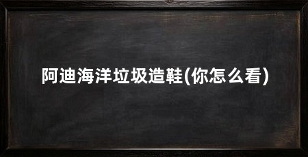 阿迪海洋垃圾造鞋(你怎么看)