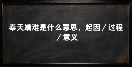 奉天靖难是什么意思,起因/过程/意义