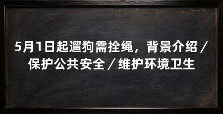5月1日起遛狗需拴绳，背景介绍／保护公共安全／维护环境卫生