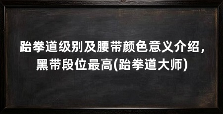 跆拳道级别及腰带颜色意义介绍，黑带段位最高(跆拳道大师)