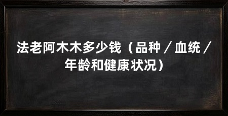 法老阿木木多少钱(品种/血统/年龄和健康状况)