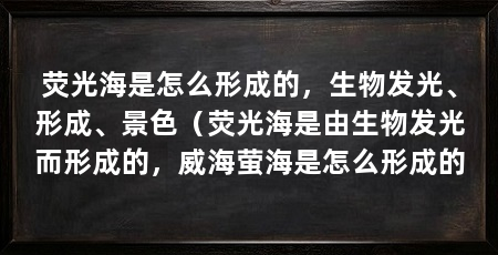 荧光海是怎么形成的，生物发光、形成、景色（荧光海是由生物发光而形成的，威海萤海是怎么形成的