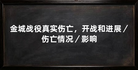 金城战役真实伤亡,开战和进展/伤亡情况/影响