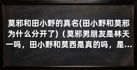 莫邪和田小野的真名(田小野和莫邪为什么分开了)（莫邪男朋友是林天一吗，田小野和莫西是真的吗，是真的吗